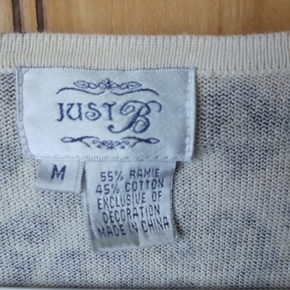 Just B leopard print women's top/ cardigan sweater/ long sleeve Sz M - Picture 8 of 10